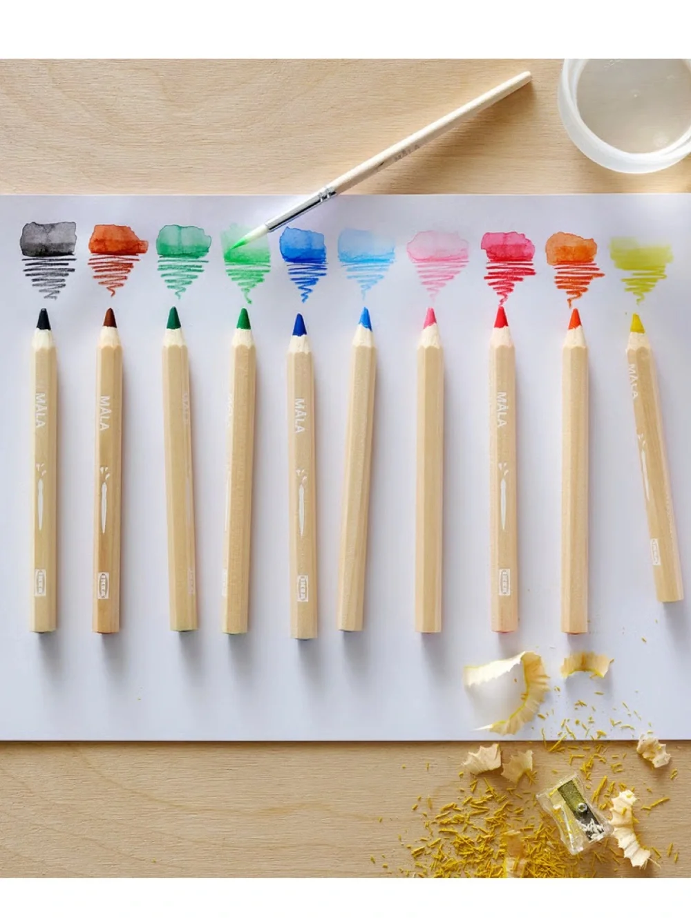 Watercolor Pencil Set with Natural Wood Barrels - Multi Color